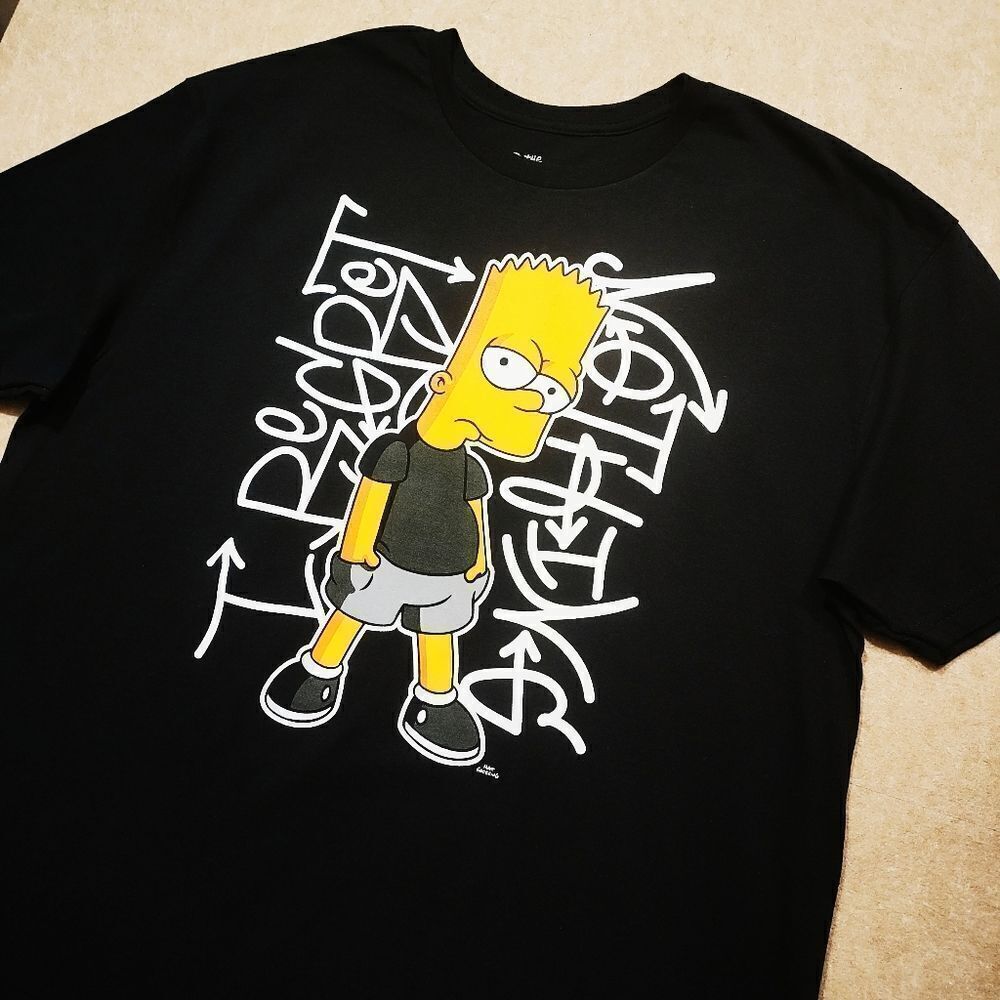 The Simpsons Bart Graphic Black Short Sleeve T-Shirt -B